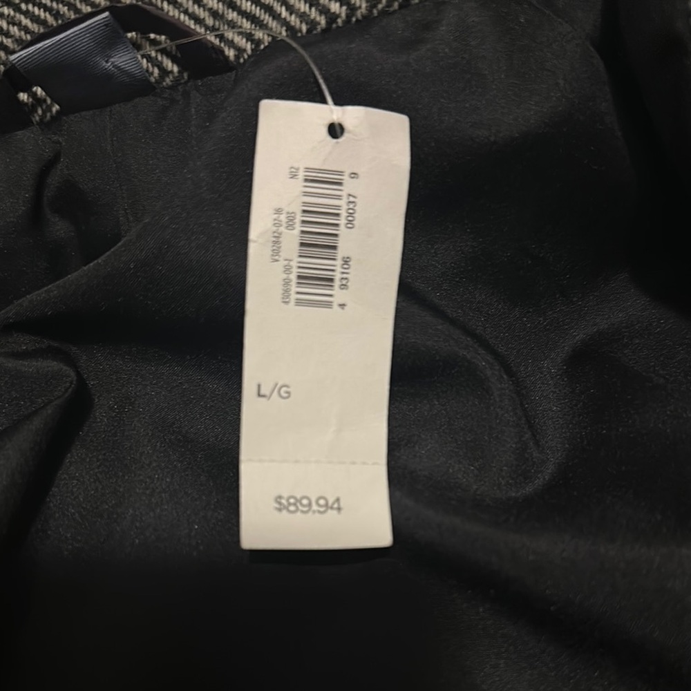 NWT Old Navy Mens Button Front Wool Blend Trench Coat Gray Herringbone Size L - Picture 5 of 6